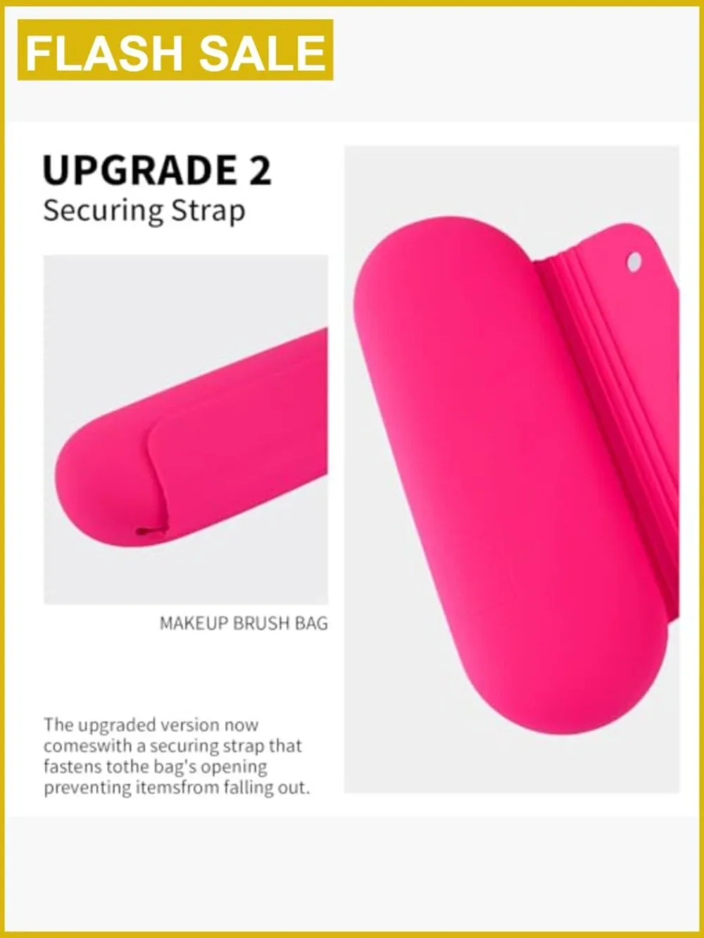 2-in-1 Silicone Makeup Brush Holder with Magnetic Closure, Travel Cosmetic Case
